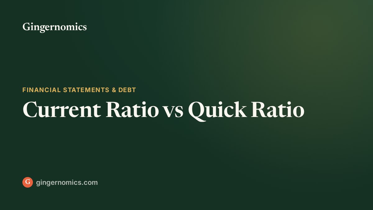 Current Ratio vs Quick Ratio